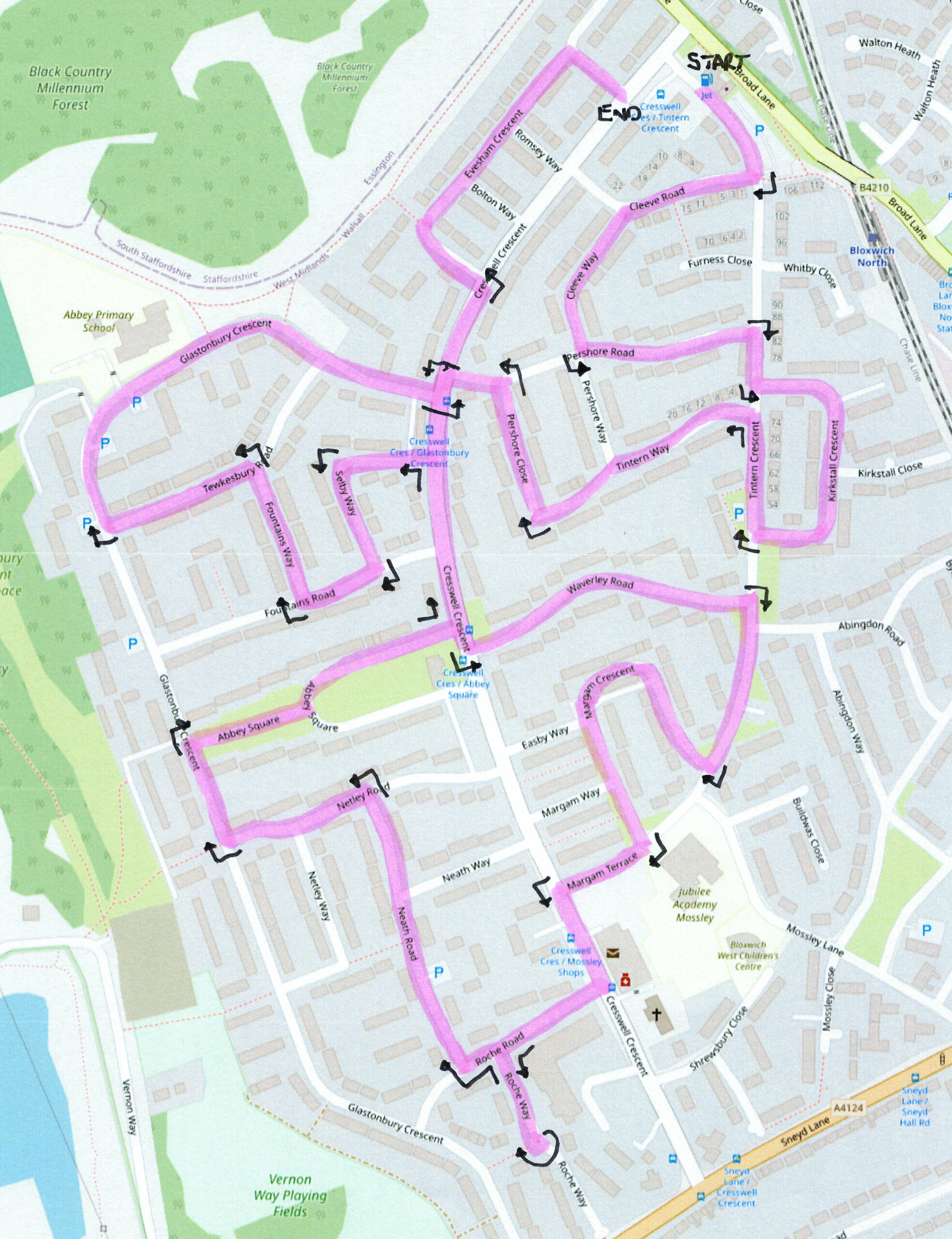 Our route around Mossley